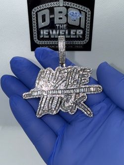 5a Cz Hustle over Luck  Pendant