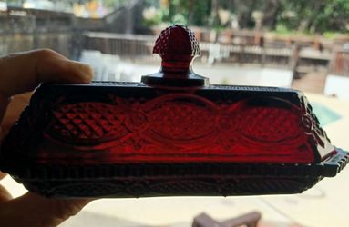 #1543, Ruby Red Butter Dish/ Lid