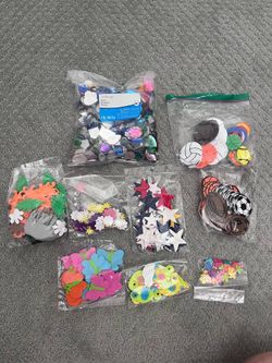 Craft gems and felt stickers-assorted