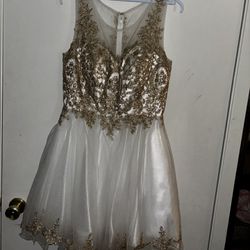 White And Gold Dress