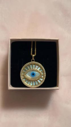 14k gold filled evil eye necklace