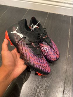 Puma FUTURE 5.1 FG Football Boots Black with pink & orange gradient stripes