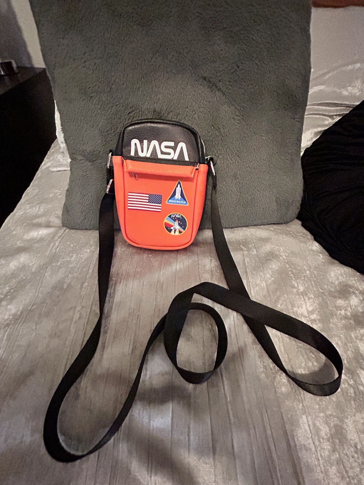 NASA: Orange, Mini Messenger, Crossbody Purse