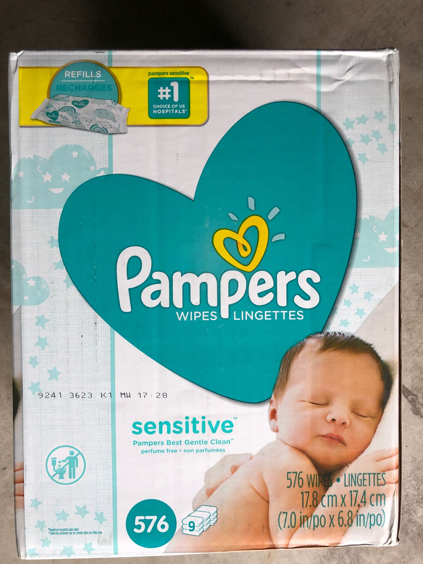Pampers wipes 576 count