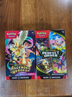 Ascended Heroes and Perfect Order Booster Bundles. Factory Sealed