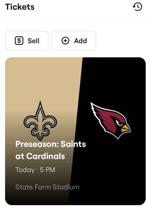 3 Digital Seatgeek Tickets For Saints At Cardinals Game 8/10/24