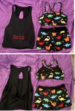 Women’s 3 piece dinosaur swimsuit- sz Lg