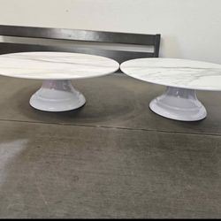 12 inches Melamine Marble Cake Stand-Threshold 