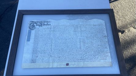  A Deed From 17th Or 18th Century. William Sharpe and Joseph Marston. Framed