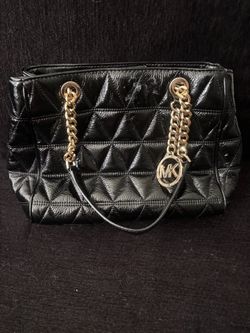 Michael Kors Black Quilted Patent Leather Handbag