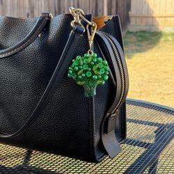 Beaded Handmade Broccoli Vegetable Keychain Bag Charm