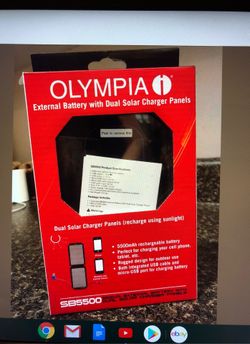 New Olympia solar charger for cellphone or laptop