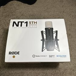 RODE NT1 5th Gen Black Microphone W Shock Mount & XLR