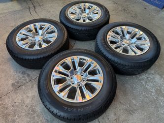 20” GMC Yukon Sierra OEM Factory Polish Wheels Continental Tires