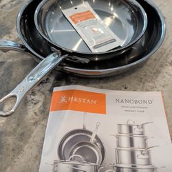 Hestan Titaniun Stainless Steel Skillet Fry Pan Set - $300