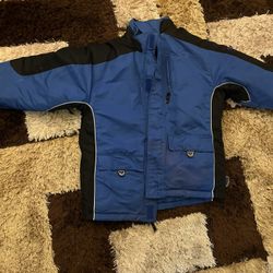 Blue rain jacket
