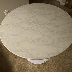 For Sale: White Marble Top Pedestal Table