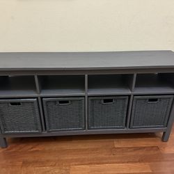 Ikea Hemnes Console Table / TV Unit With 4 Storage  Baskets