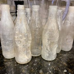 Vintage Coke And Dr Pepper Bottles 