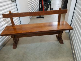 Pinewood trestle bench