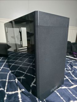SAMA MicroATX Mid Tower PC Case Black, Tempered Glass Side, Mesh Front