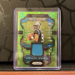 NFL Panthers Bryce Young RC 2023 Prizm Premier Jerseys Green