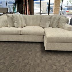 Deep And Comfy Cream Sectional Sofa 