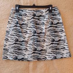 Size 11 Black And White Print Miniskirt 