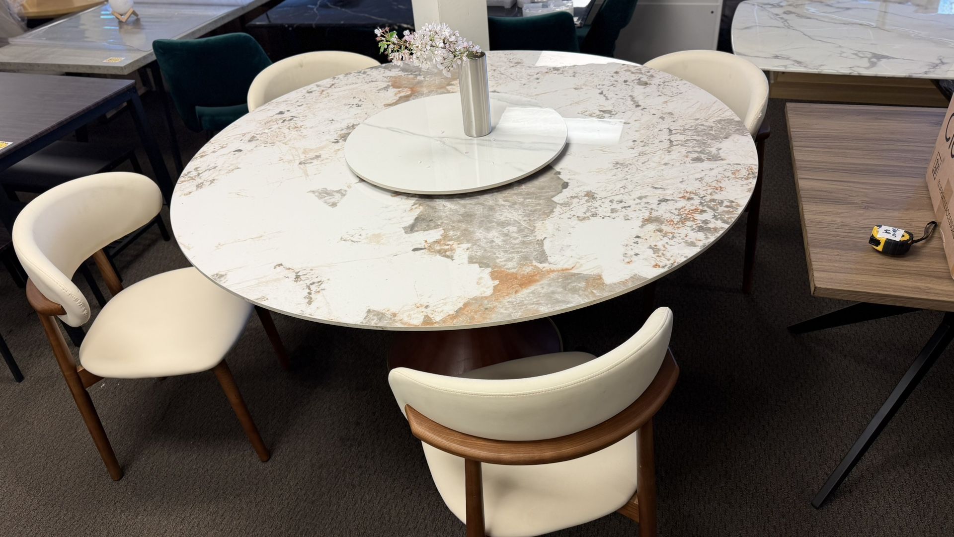 59 Inch Sintered Stone Dining Table Set