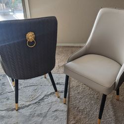 2 Microfiber Leather Dining Chairs