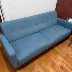 Modern Blue Sofa (Length-72 In) – $120