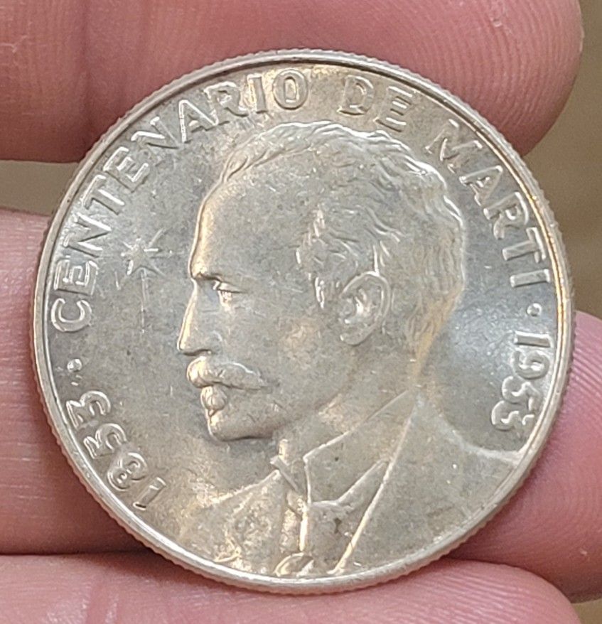 Cuba 1953 50 Centavos Jose Marti Unc Moneda Cubana Sin Circular