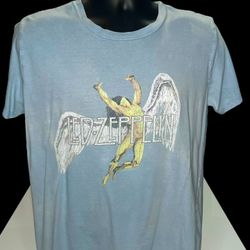 Led Zeppelin Icarus Angel Shirt Classic Fit Blue XL Band Tee 2021 Licensed Rock 