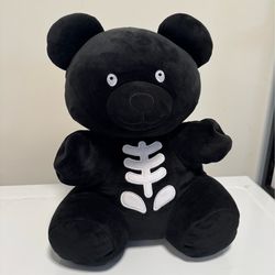 Black Teddy Bear Plush (Skeleton Design)