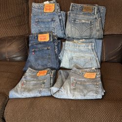 Denim Jeans, Levi’s 501’, Silver Tab, 505’and Von Dutch
