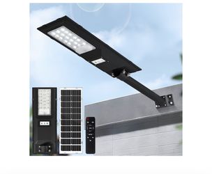 Aiwewin Black Solar Street Lights Outdoor 1 Pack, Metal IP67 Waterproof 60W Dusk to Dawn Solar Powered Lamp with Radar Motion Sensor and Remote, 6500K