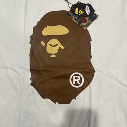 Bape brown and gold tee size L