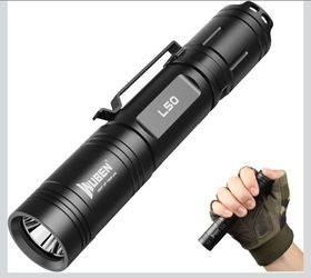 WUBEN L50 Rechargeable Tactical Flashlight ,1200 High Lumens Bright
IP68 with 5 Mode Pocket Flash Light, LED Tail Switch Handheld FlashLight S.O.S fea