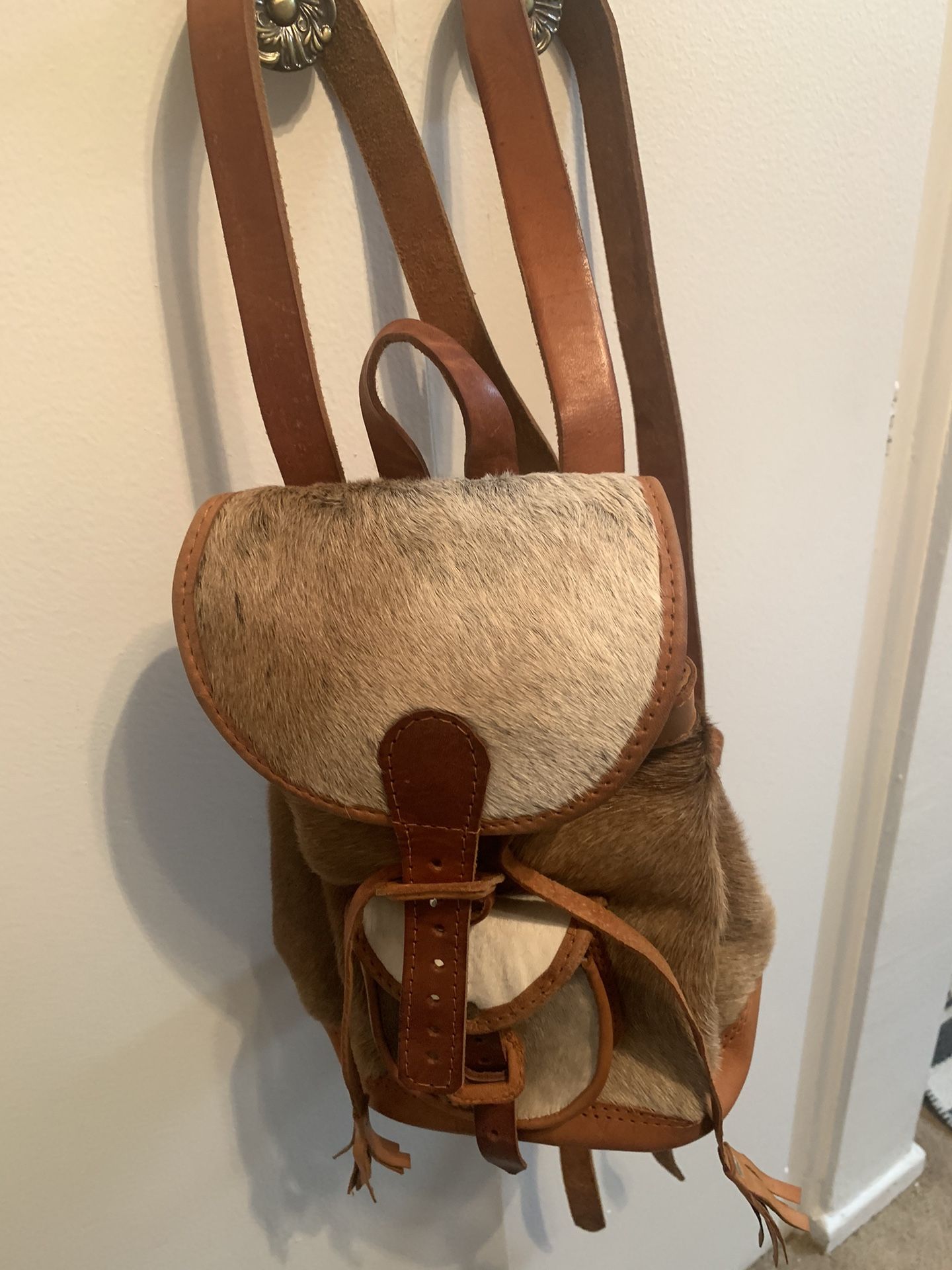 New Leather Backpack Purse.