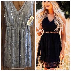 *BRAND NEW SFC DRESSES (2) SIZE MEDIUM & A PAIR OF SKINNY JEANS SIZE 8*