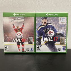 NHL 16 / 17 Xbox One Video Game Bundle CIB Complete Hockey Microsoft