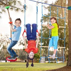 Dripex Ninja Warrior Obstacle Course for Kids Outside 2x65FT Ninja Slackline