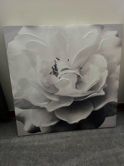 Black and White Floral Canvas