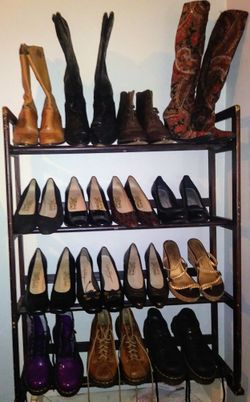 Whole shoe rack of designer pumps,wedges,boots and shoes (together or separate)