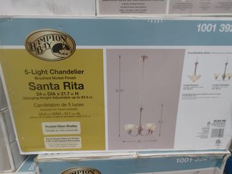 Hampton Bay 5- Light Chandelier Santa Rita Open Box New 