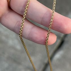 Solid Heavy 14k Gold Rounded Franco Link Chain Necklace 10 Grams  