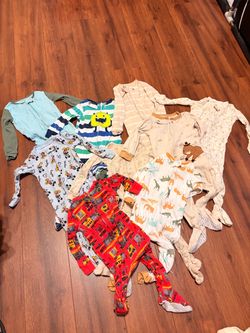 Baby Boy Sleeper Onesie Lot of 8
