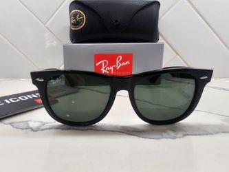NEW RAY-BAN 2140 Original Wayfarer Classic, Polished Black with G-15 Green lens