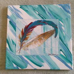 Sea foam Rooster Feather
