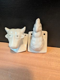 Vintage Ceramic Animal Coat Hooks 